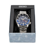Seiko 5 Sports GMT SKX Automatic Blueberry Dial Silver Steel Strap Watch For Men - SSK003K1