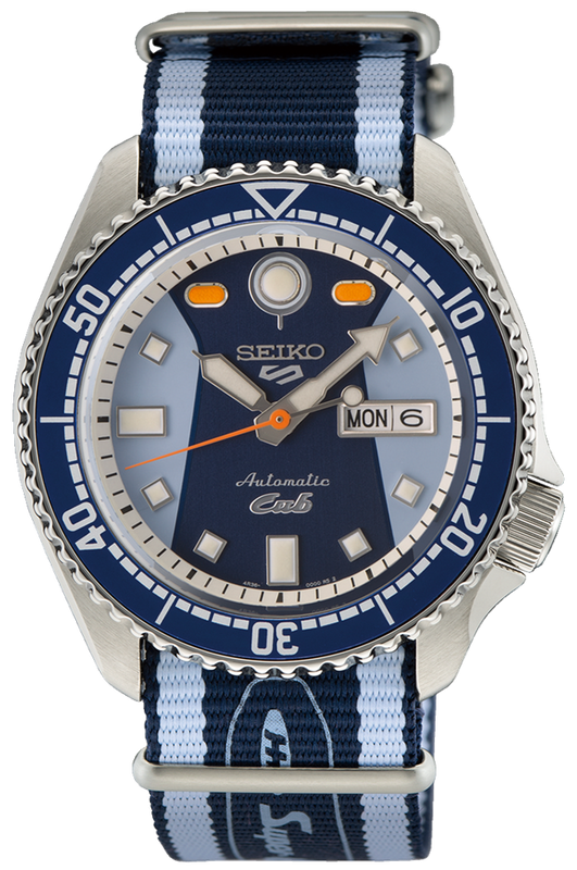 Buy Shop Seiko 5 Sports Honda Super Cub Limited Edition Blue Dial Two Tone NATO Strap Watch For Men - SRPK37K1 USA Online