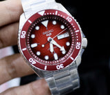 Buy Shop Seiko 5 Sports Mechanical Limited Edition Red Dial Silver Steel Strap Watch For Men - SRPK63K1 USA Online