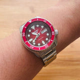 Buy Shop Seiko 5 Sports Mechanical Limited Edition Red Dial Silver Steel Strap Watch For Men - SRPK63K1 USA Online