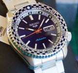 Buy Shop Seiko 5 Sports Petrol Blue Checker Flag Special Edition Blue Dial Silver Steel Strap Watch For Men - SRPK65K1 USA Online