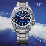 Buy Shop Seiko 5 Sports Petrol Blue Checker Flag Special Edition Blue Dial Silver Steel Strap Watch For Men - SRPK65K1 USA Online