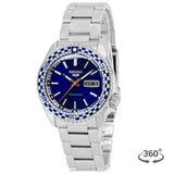 Buy Shop Seiko 5 Sports Petrol Blue Checker Flag Special Edition Blue Dial Silver Steel Strap Watch For Men - SRPK65K1 USA Online