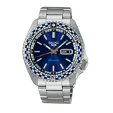 Buy Shop Seiko 5 Sports Petrol Blue Checker Flag Special Edition Blue Dial Silver Steel Strap Watch For Men - SRPK65K1 USA Online