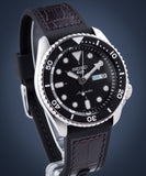 Buy Shop Seiko 5 Sports SKX Automatic Black Dial Black Leather Strap Watch for Men - SRPD55K2 USA Online