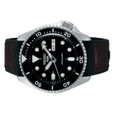 Buy Shop Seiko 5 Sports SKX Automatic Black Dial Black Leather Strap Watch for Men - SRPD55K2 USA Online