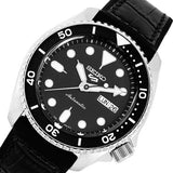 Buy Shop Seiko 5 Sports SKX Automatic Black Dial Black Leather Strap Watch for Men - SRPD55K2 USA Online
