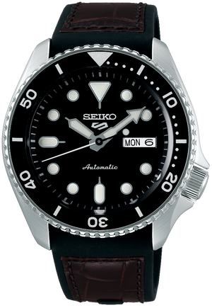Buy Shop Seiko 5 Sports SKX Automatic Black Dial Black Leather Strap Watch for Men - SRPD55K2 USA Online