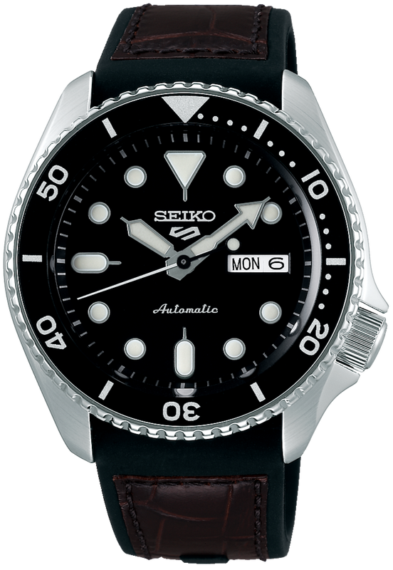 Buy Shop Seiko 5 Sports SKX Automatic Black Dial Black Leather Strap Watch for Men - SRPD55K2 USA Online