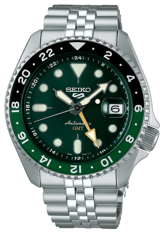 Buy Shop Seiko 5 Sports SKX GMT Automatic Green Dial Silver Steel Strap Watch For Men - SSK035K1 USA Online