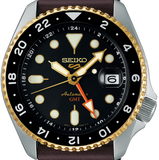 Buy Shop Seiko 5 Sports SKX GMT Automatic Mocha Black Dial Brown Leather Strap Watch For Men - SSK036K1 USA Online