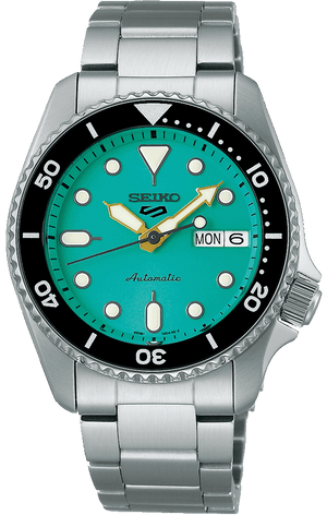 Buy Shop Seiko 5 Sports SKX Midi Automatic Teal Dial Silver Steel Strap Watch For Men - SRPK33K1 USA Online