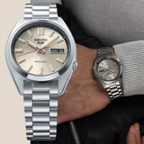 Buy Shop Seiko 5 Sports SNXS Series Automatic Beige Dial Silver Steel Strap Watch for Men - SRPK91K1 USA Online