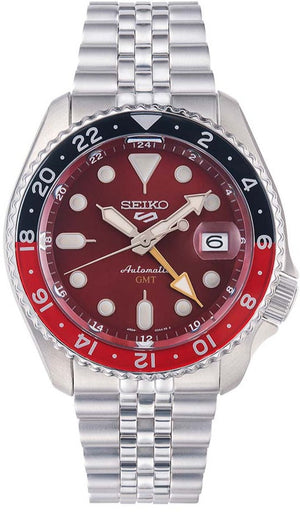 Buy Shop Seiko 5 Sports Thong Sia Limited Edition Red Dial Silver Steel Strap Watch For Men - SSK031K1 USA Online