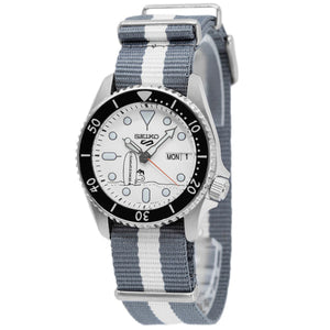 Buy Shop Seiko 5 Sports x Peanuts Surfboard Snoopy Limited Edition White Dial Two Tone NATO Strap Watch For Men - SRPK25K1 USA Online