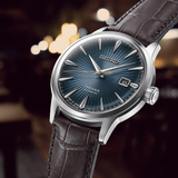 Buy Shop Seiko Cocktail Time Automatic Blue Dial Brown Leather Strap Watch for Men - SRPK15K1 USA Online
