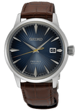 Buy Shop Seiko Cocktail Time Automatic Blue Dial Brown Leather Strap Watch for Men - SRPK15K1 USA Online