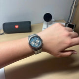 Buy Shop Seiko Conceptual Chronograph Blue Dial Silver Steel Strap Watch for Men- SSB453P1 USA Online