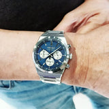 Buy Shop Seiko Conceptual Chronograph Blue Dial Silver Steel Strap Watch for Men- SSB453P1 USA Online