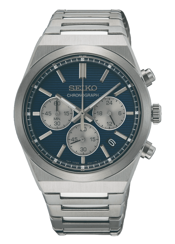 Buy Shop Seiko Conceptual Chronograph Blue Dial Silver Steel Strap Watch for Men- SSB453P1 USA Online