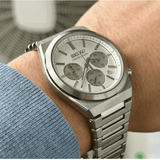 Buy Shop Seiko Conceptual Chronograph White Dial Silver Steel Strap Watch for Men - SSB451P1 USA Online