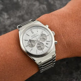 Buy Shop Seiko Conceptual Chronograph White Dial Silver Steel Strap Watch for Men - SSB451P1 USA Online