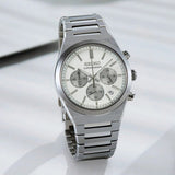 Buy Shop Seiko Conceptual Chronograph White Dial Silver Steel Strap Watch for Men - SSB451P1 USA Online