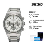 Buy Shop Seiko Conceptual Chronograph White Dial Silver Steel Strap Watch for Men - SSB451P1 USA Online