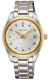 Buy Shop Seiko Diamond Silver Dial Two Tone Steel Strap Watch for Women - SUR582P1 USA Online