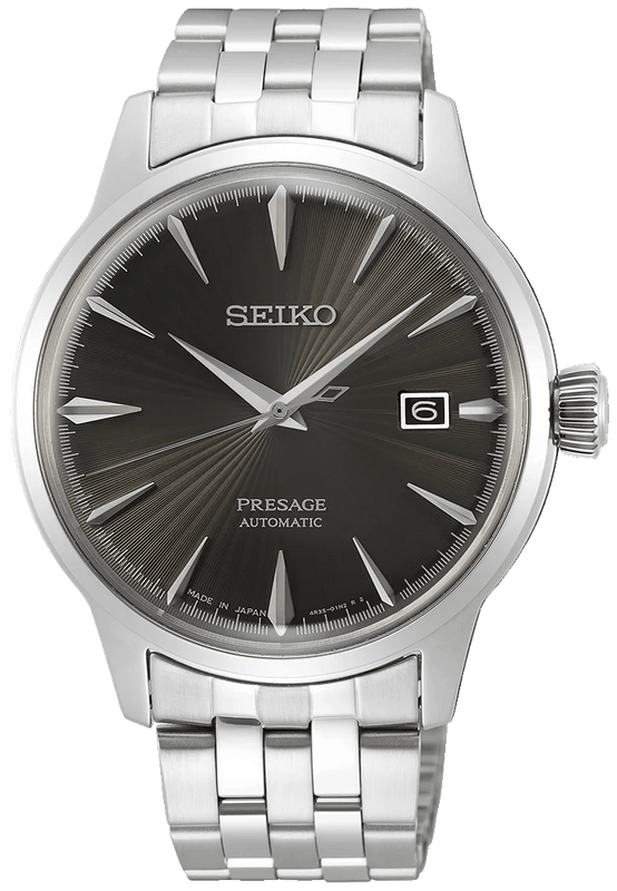 Buy Shop Seiko Presage Cocktail Time Automatic Black Dial Silver Steel Strap Watch for Men - SRPE17J1 USA Online