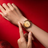 Buy Shop Seiko Presage Cocktail Time Automatic Diamonds Gold Dial Gold Steel Strap Watch for Women - SRE018J1 USA Online