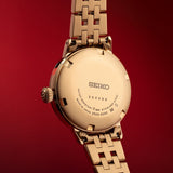 Buy Shop Seiko Presage Cocktail Time Automatic Diamonds Gold Dial Gold Steel Strap Watch for Women - SRE018J1 USA Online