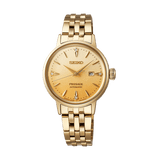 Buy Shop Seiko Presage Cocktail Time Automatic Diamonds Gold Dial Gold Steel Strap Watch for Women - SRE018J1 USA Online