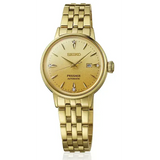 Buy Shop Seiko Presage Cocktail Time Automatic Diamonds Gold Dial Gold Steel Strap Watch for Women - SRE018J1 USA Online