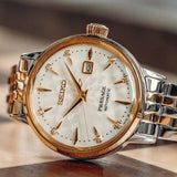 Buy Shop Seiko Presage Cocktail Time Automatic Diamonds White Dial Two Tone Steel Strap Watch for Women - SRE010J1 USA Online