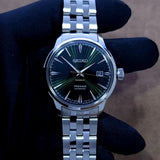 Buy Shop Seiko Presage Cocktail Time Automatic Green Dial Silver Steel Strap Watch for Men - SRPE15J1 USA Online