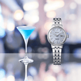 Buy Shop Seiko Presage Cocktail Time Automatic Skydiving Diamonds Blue Dial Silver Steel Strap Watch for Women - SRE007J1 USA Online