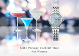 Buy Shop Seiko Presage Cocktail Time Automatic Skydiving Diamonds Blue Dial Silver Steel Strap Watch for Women - SRE007J1 USA Online