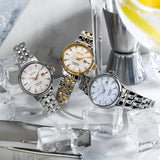 Buy Shop Seiko Presage Cocktail Time Automatic Skydiving Diamonds Blue Dial Silver Steel Strap Watch for Women - SRE007J1 USA Online