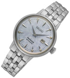 Buy Shop Seiko Presage Cocktail Time Automatic Skydiving Diamonds Blue Dial Silver Steel Strap Watch for Women - SRE007J1 USA Online