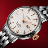 Buy Shop Seiko Presage Cocktail Time Skydiving Automatic Diamonds Mother of Pearl Dial Silver Steel Strap Watch for Women - SRE009J1 USA Online