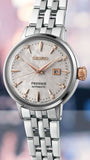 Buy Shop Seiko Presage Cocktail Time Skydiving Automatic Diamonds Mother of Pearl Dial Silver Steel Strap Watch for Women - SRE009J1 USA Online