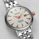 Buy Shop Seiko Presage Cocktail Time Skydiving Automatic Diamonds Mother of Pearl Dial Silver Steel Strap Watch for Women - SRE009J1 USA Online
