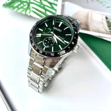 Buy Shop Seiko Presage Sharp Edged Series GMT Green Dial Silver Steel Strap Watch For Men - SPB219J1 USA Online