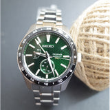 Buy Shop Seiko Presage Sharp Edged Series GMT Green Dial Silver Steel Strap Watch For Men - SPB219J1 USA Online