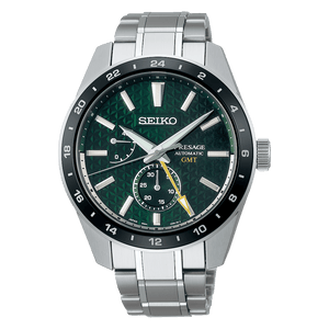 Buy Shop Seiko Presage Sharp Edged Series GMT Green Dial Silver Steel Strap Watch For Men - SPB219J1 USA Online