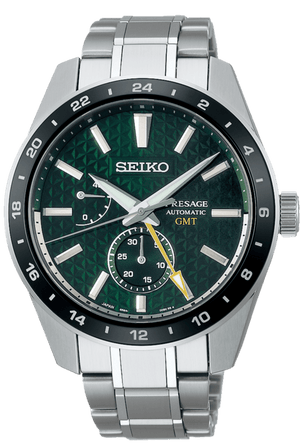 Buy Shop Seiko Presage Sharp Edged Series GMT Green Dial Silver Steel Strap Watch For Men - SPB219J1 USA Online