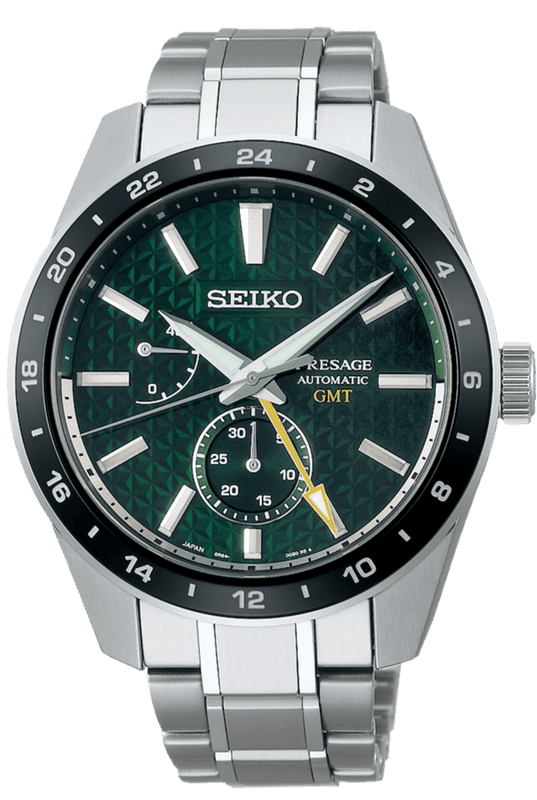 Buy Shop Seiko Presage Sharp Edged Series GMT Green Dial Silver Steel Strap Watch For Men - SPB219J1 USA Online