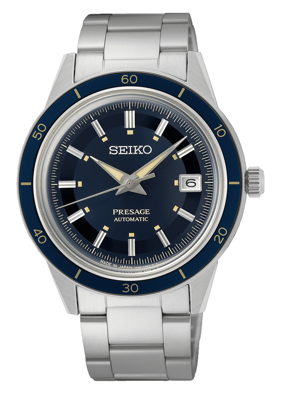 Buy Shop Seiko Presage Style60's Automatic Blue Dial Silver Steel Strap Watch for Men - SRPG05J1 USA Online