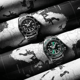 Buy Shop Seiko Prospex GMT Divers Automatic Marine Green Dial Silver Steel Strap Watch For Men - SPB381J1 USA Online